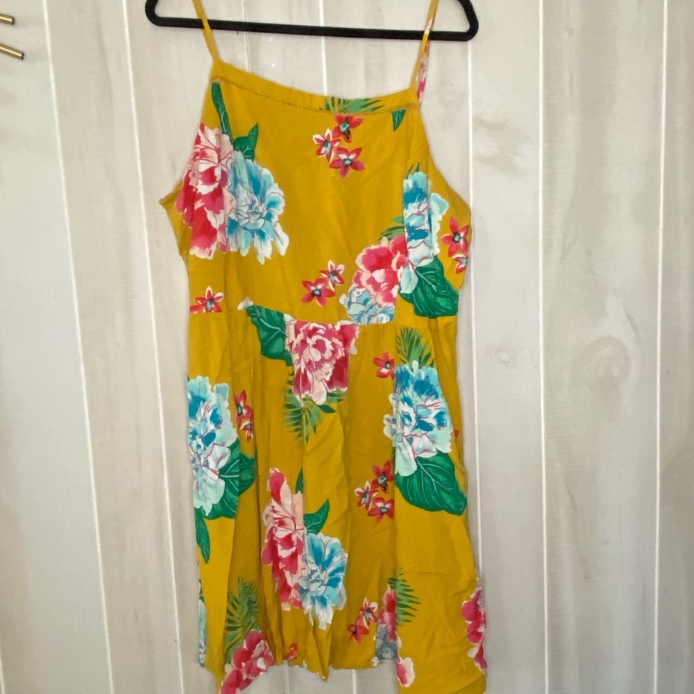 Old Navy Yellow Summer Floral Cami Tank Dress Size XXLarge XXL 18 20